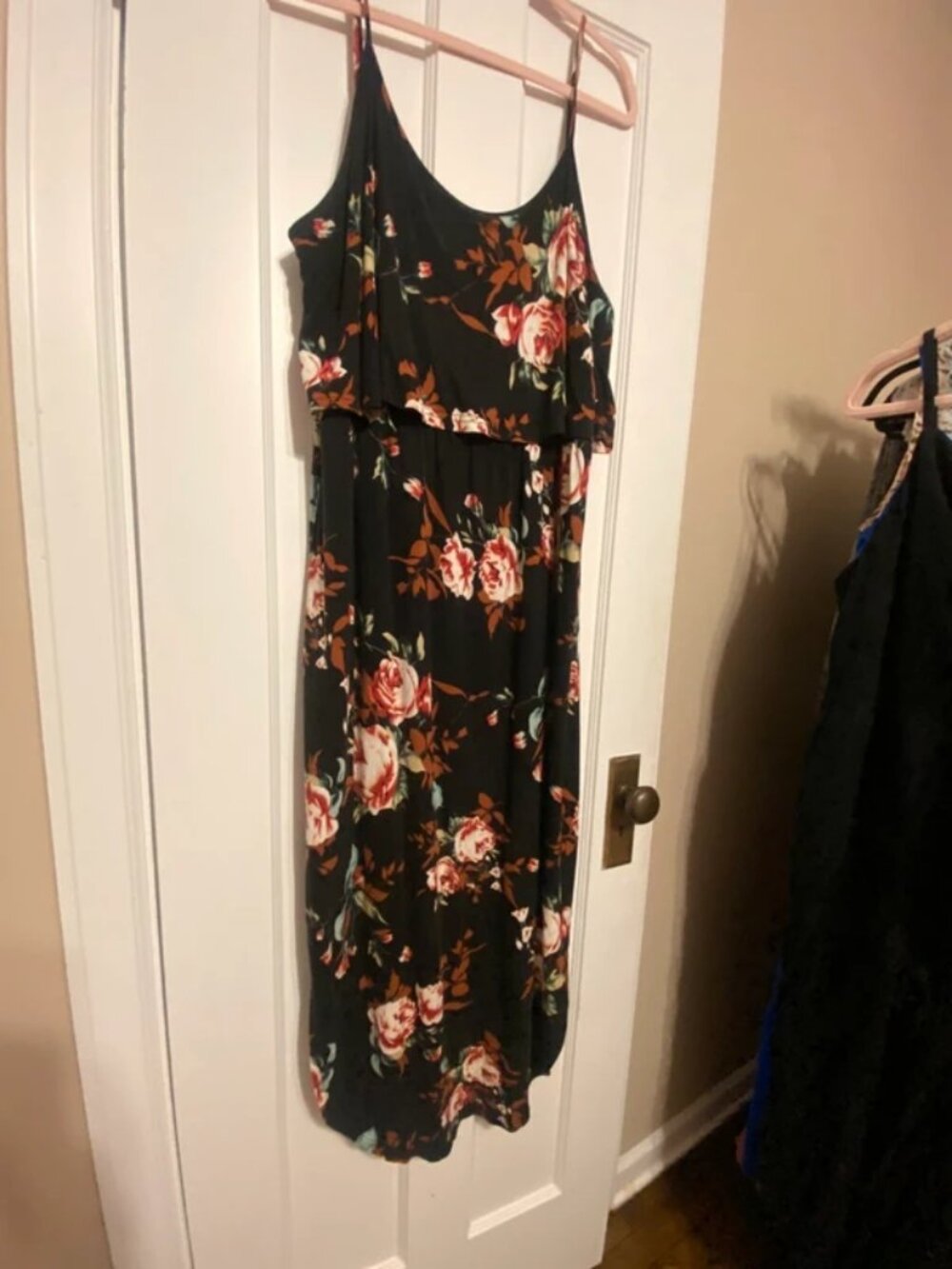 Womens plus size 2XL black floral summer dress lilbetter